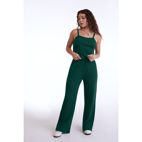 SETActive Lounge Tank - BROWN-Wide Leg Jumpsuit Waffle Knit Cotton/modal blend - Picture 1 of 11